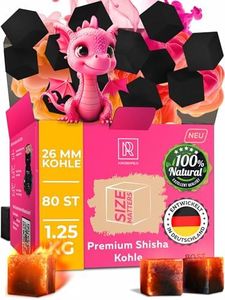 Carbon Cachimba Natural 1,25KG 80-26mm Carbones Para Cachimba de Coco Cachimba y BBQ - Briquetas de Carbón de Coco de Alta Calidad Shisha y Barbacoas – Cubos de Carbón Barbacoa y Narguile