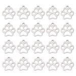 UNICRAFTALE 20pcs 12.9mm Dog Paw Prints Pendants 304 Stainless Steel Charms Silver Tones 1.5mm Small Hole Dog Paw Charm Metal Material Pendant for DIY Necklace Bracelet Jewelry Making Craft