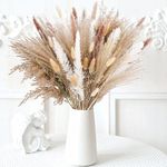 85 Pieces Pampas Grass Artificial Flowers Decorative, Natural Dried Pampas Grass Plants Fluffy Dried Flowers for Home Decor, Boho Living Room Decoration Pampas Grass 43cm