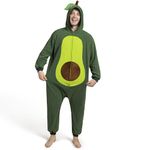 Spooktacular Creations Unisex Adult Avocado Pajama Plush Costume with Hat for Dress Up Role Play Halloween Costume-XL Green