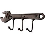 KiaoTime WRENCH SHAPE Vintage Rustic Cast Iron Metal Key Holder Decorative Key Hanger Wall Mounted Key Hook