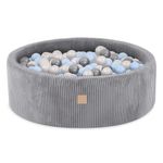 MISIOO Ball Pit - Soft Play Ball Pit for Baby - Machine Washable - 90 x 30cm - 200 Balls - Create a Safe, Colorful Playground for Your Little One - Easy to Clean, Hours of Joy!