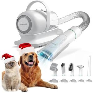 Neakasa P1 Pro 13000 Pa Aspirateur Poil de Chien, 52dB Silencieuse, Tondeuse Chien Professionnelle pour Poil Long Epais, Tout en un Brosse de Toilettage, 5 Peignes Guides