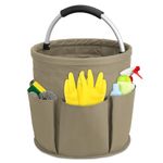 Partideal Tool Bag with Handle, 17 liters Bucket Tool Organizer Bag, Collapsible Garden Small Tools Bag, Portable Multi Cleaning Organiser Caddy, Multi pocket Craft Caddy Universal