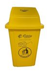 Fiable Cleantech HDPE Swing Lid 100L Trash Bin Yellow | Swing Lid Bin | HDPE Garbage Bin | Outdoor Dustbin | Waste bin | Large Size Dustbin - Yellow