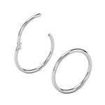 Body CAC 2PCS-20G(0.8mm) 8mm Nose Ring, Medical Implant Grade 316L Surgical Steel Segment Clicker Hinged Silver Tone Hoop Piercing Lip Helix Cartilage Rook Rings Earrings