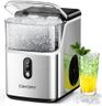 EUHOMY Nugget Ice Makers Countertop, Pebble Ice Maker Machine with 35lbs/24H Soft Ice, Self-Cleaning Sonic Ice Maker with Ice Scoop&Basket for Home/Kitchen/Office(Stainless Steels)