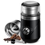 SHARDOR Adjustable Coffee Grinder Automatic Spice Grinder Electric Espresso Grinder with 1 Removable Stainless Steel Bowl for Beans, Spices and Nuts, Black