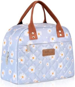 HOMESPON Lonchera aislada para mujeres, adultos, trabajo, señoras, hombres, bolsa de almuerzo, bolsa de almuerzo para escuela, picnic o viajes (margaritas azules)
