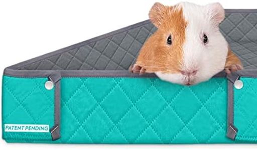 Paw Inspired Critter Box Washable Cage Liner, Reversible Fleece Bedding with Raised Sides for Guinea Pigs and Other Small Animals (Midwest, Gray/Green)