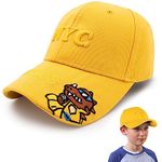 VRITRAZ Cartoon Print Little Sports Cap for Active Kids, Baby Girls and Boys 3-12 Years (Yellow)