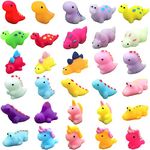 30P Mini Dinosaur Mochi Squishy Toys,Mochi Squishy Toys for Party Bags,Small Kawaii Soft Fidget Toy Party Bag Fillers for Kids Boys Dinosaur Party Favors Birthday Gifts,Christmas Surprise Filler Gift