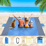 Beach Blanket Beach Mat - Sandproof Large Blanket 210 * 200 CM Waterproof Lightweight Outdoor Sports Blanket with 2 Extra Zipper Pockets for for Phone Camera, Holidays Camping Hiking Blanket