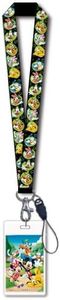 Disney Mickey & Gang Black Lanyard with Card Holder