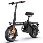 ZEFIORA Electric Bike, 250W Powerful Motor, 48V Removable Battery, 60 KM PAS Range, 14" Folding Ebike with Phone Holder & Lock, Electric Commuter Bicycle for Adults Teens (15AH)