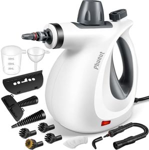Phueut Pressurized Handheld Multi-Surface Natural Steam Cleaner with 12 pcs Accessories, Multi-Purpose Steamer for Home Use, Steamer for Cleaning Floor, Upholstery, Grout and Car