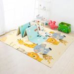 StarAndDaisy Baby Mats for Floor/Play Mat for Babies, Infants & Toddlers with Double Sided Water Proof/Baby Play Mat for Kids Reversible & Foldable Design, (Jungle & Traffic Print)