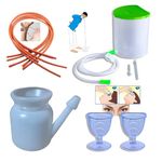 Widely Pure Anema kit satvik 1500ml, neti pot lota 500ml with 3 rubber neti sutra and 2 eye wash cup with user manual