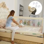 SAFE-O-KID® Barrier Designer Bed Rail Guard with 1 Year Warranty, Beige (5Ft/152CM) Pack of 1