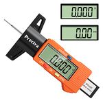 Tyre Tread Depth Gauge, Preciva 0-25.4mm/Inch Digital Tire Checker UK, Tyres Surface Measuring Tool with Large LCD Screen for Cars, Trucks, Motos, Orange