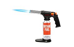 Cloudberry Automatic Camping Gas Torch Blowtorch Welding Flame Gun Food Gun Butane Gun Torch with Butane Gas Canister (818 TORCH SET)