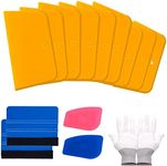 Glarks 14Pcs Auto Body Fillers Spreaders Set Includes 4" 5" 6" Reusable Plastic Spreader, Felt Edge Squeegees, Soft & Hard Scraper and Gloves for Applying Fillers Putties Glazes Caulks Wall Decal