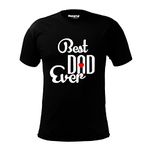 Hangout Hub Men's Round Neck Regular Fit T-Shirt Best Dad Ever (Black;Large (40) ;) Pack Of 1 Family T-Shirt