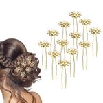 TEMPERIA (12pcs) Pearl U Pins Hair Accessories for Women & Girls - Decoration Pearls Beads Hair Clip for Bride Hairstyle - For Wedding/Parties (MN02)