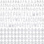 SANNIX Letter Charms, 156Pcs/6 Sets Alphabet ABC Letter Charms 3 Styles Capital A-Z Charms DIY Bracelet Necklace Pendants with 200Pcs Open Jump Rings for Jewelry Making, Antique Silver