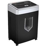 bonsaii 15-Sheet Office Paper Shredder, 40 Mins Heavy Duty Shredder for Home Office, Crosscut Shreder with Anti-Jam System & P-4 High Security Supports CD/Credit Cards/Staple,5 Gal Pullout Bin C169-B