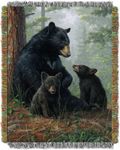 Northwest Hautman Brothers Wildlife Art Woven Tapestry Throw Blanket, 48" x 60", Naptime