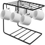 Beowanzk Coffee Mug Holder with 6 Hooks for Mugs, Mug Tree Holders for Kitchen, Mug and Cup Storage/Stand/Rack/Holders/Organiser (Black)