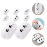 SHRBI Self Adhesive Caster Wheels,Mini Swivel Wheels Stainless Steel Paste Universal Wheel for Furniture Storage Box Trash Can And 360 Degree Rotation Sticky Pulley for Kitchen Appliances (White) (8)