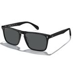 CARFIA Retro Polarized Sunglasses for Men UV Protection Hand-crafted Acetate Frame Fashion Cool Sun Glasses CA53572 Dark Black