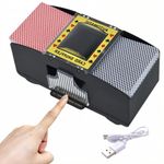 YHANNI Portable Electric Card Shuffler - Ideal for Travel and Home Card Games Like UNO, Poker, and More! Efficiently Shuffle 2 Decks, Perfect for Casino Tables and Game Nights