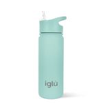 iglu Reusable Water Bottles | Premium Double Walled Stainless Steel | 570ml Vacuum Insulated Bottle | 24 Hours Cold & 12 Hours Hot | Sweatproof & BPA Free | Great His Her Eco-Friendly Gift Ocean Teal