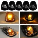 SARRA 5 pcs Car Cab Roof Marker Lights For Truck SUV DC 12V 9-LED Black Lens Marker LED Roof Lamps Lights