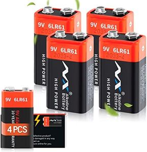 Tsrwuily 9V Batteries - Alkaline 9 Volt Battery for for Smoke Detectors and Microphone- Ultra Long Lasting with a 10 MSDS and CE RoHS Tested - Year Shelf Life(4 Counts)