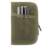 Notebook Cover- Used For Field Notes Notebooks, Pocket Notebook 3.5 x 5.5, Diary Cover With Zipper Pen Holder,Cover Waxed Canvas (Army Green, 3.5 x 5.5)