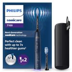 Philips Sonicare 7100 Electric Toothbrush, Sonic Toothbrush with App, 4 Brushing Modes and 3 Intensity Levels, Pressure Alert, EasyStart, SmarTimer and BrushPacer, Navy Blue, Model HX7423/01