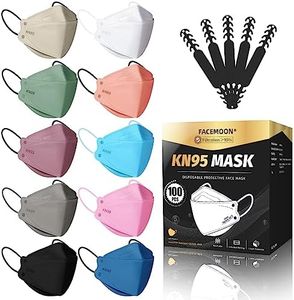 KN95 Face Mask Disposable Adults - 100 Pack Adjustable 5 Layer Protection KN95 Face Mask Breathable Comfortable Respirator KN95 Mask Individually Wrapped Women Men