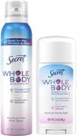 Secret Whole Body Deodorant for Women, Stick + Spray Bundle, Lilac + Waterlily Scent, Aluminum Free, 72 HR Odor Protection, 2.4 oz & 3.5 oz (Pack of 2)