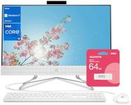 HP 24 Newest Daily All-in-One, 23.8" FHD 1920 * 1080, Intel Core i3-1115G4, 16GB RAM, 1TB SSD, Wi-Fi, Wired KB & Mouse, SD Card Reader, Webcam, Windows 11 Home, White with 64GB USB Flash Drive Bundle