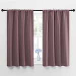 NICETOWN Blackout Curtains for Bedroom, Home Decorations Thermal Insulated Solid Rod Pocket Blackout Drapes for Cafe, Nursery (Dry Rose, 1 Pair, 42 x 48-inch)