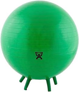 CanDo Non-Slip Inflatable Exercise Ball with Stability Feet, Green, 25.6"