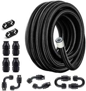 EVIL ENERGY 10AN PTFE Fuel Line Kit,E85 Nylon Braided Fuel Hose 20FT AN10 PTFE Fuel Line Hose(1/2 Inch ID)
