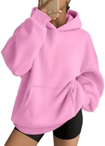 AUTOMET Womens Oversized Hoodies Fleece Trendy Sweatshirts 2026 Pullover Pink XS