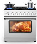 GarveeTech 36” Freestanding Gas Range Stove with 6 Sealed Gas Burner & 6.0 Cu.Ft Electric Convection Oven, Stainless Steel Dual Fuel Range, Slide-In Gas Range Combo for Home and Commercial Use