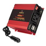 XIZROX 150W Power Inverter, 12V DC to 110V AC Car Plug Adapter Outlet Converter, 2.1A Dual USB AC car Charger for PC/Phone/Pad(Red)