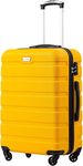 COOLIFE Suitcase Trolley Carry On Hand Cabin Luggage Hard Shell Travel Bag Lightweight with TSA Lock and 4 Spinner Wheels (Yellow, S(20 inch)_Carry on)